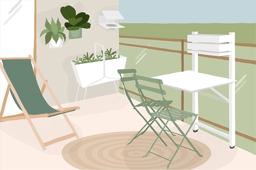 projet_site_web_camif_croquis_balcon_landing_operation_jardin_portfolio_purplemay_manon_williot Croquis illustration aménagement extérieur balcon pour l'opération commerciale jardin de Camif, par purplemay Manon Williot