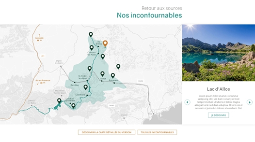 projet_site_web_office_tourisme_verdon_portfolio_purplemay_manon_williot_2 Maquette de la page d'accueil desktop du projet de refonte de site web pour l'office de tourisme du verdon, par purplemay Manon Williot