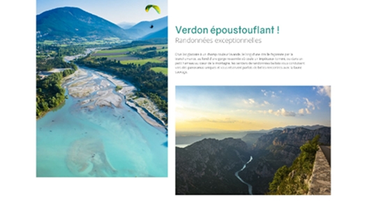 projet_site_web_office_tourisme_verdon_portfolio_purplemay_manon_williot_6 Maquette de la page "randonnées" desktop du projet de refonte de site web pour l'office de tourisme du verdon, par purplemay Manon Williot